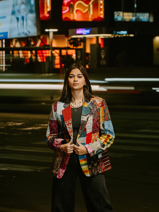 Chromatic Charm Multi-Colour Blazer