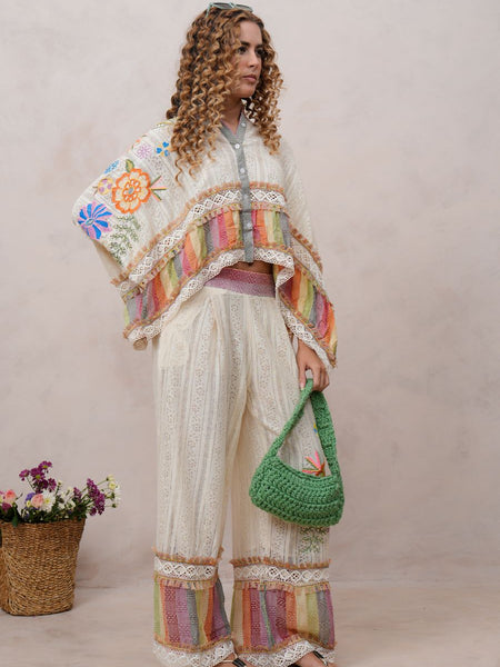 Women’s Multi-Color Cotton Embroidered Co-ord Set