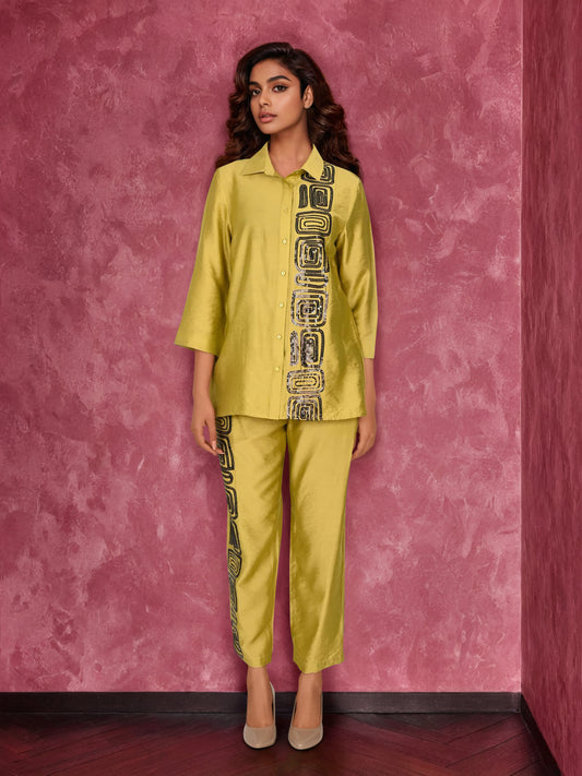 Marigold Yellow Sequin Work Co-ord Set
