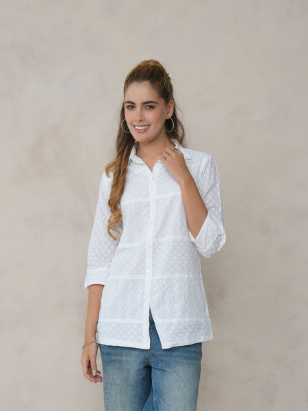 Women’s Cotton Embroidered Shirt