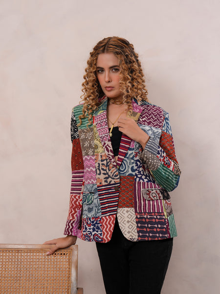 Chromatic Charm Multi-Colour Blazer