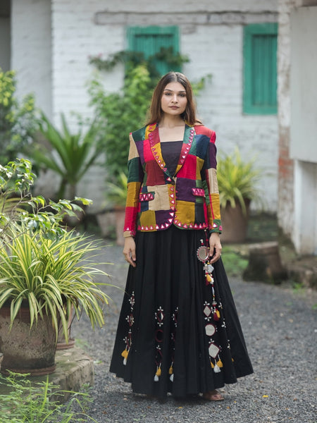 Regal Radiance Mashroo Mirror Work Blazer