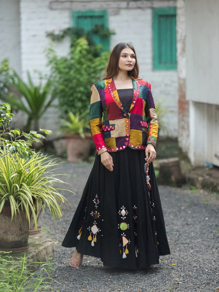 Regal Radiance Mashroo Mirror Work Blazer