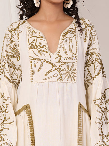midi white Embroidery dresses