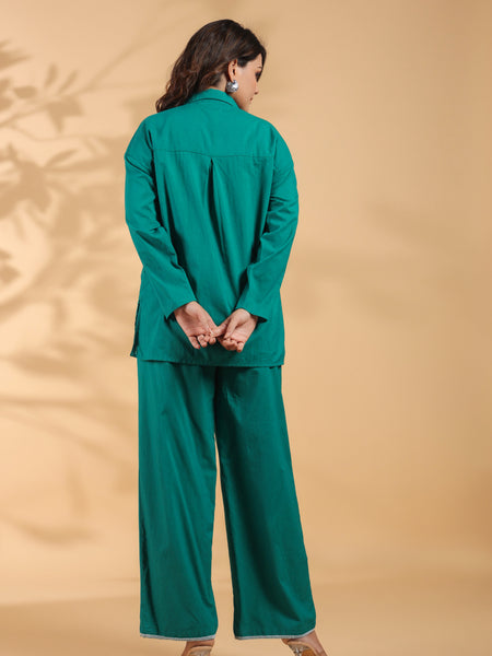 Sea Green Embroidery Work Co-Ord Set