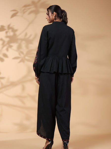 Black Dhoti Style Co-Ord Set