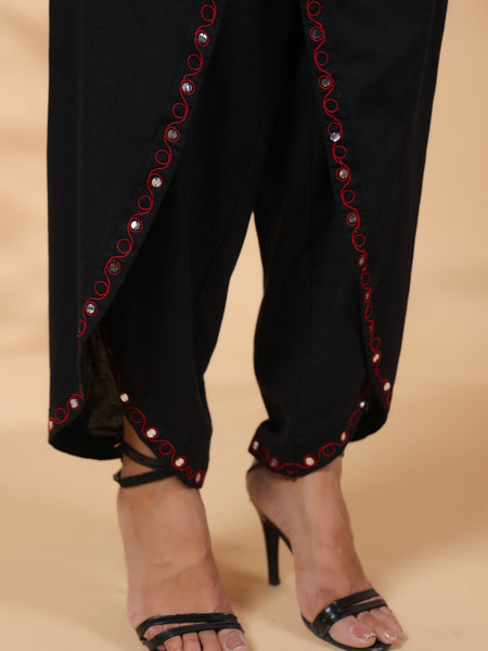 Black Dhoti Style Co-Ord Set