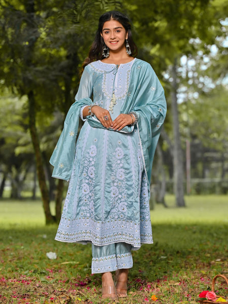 chanderi suit set