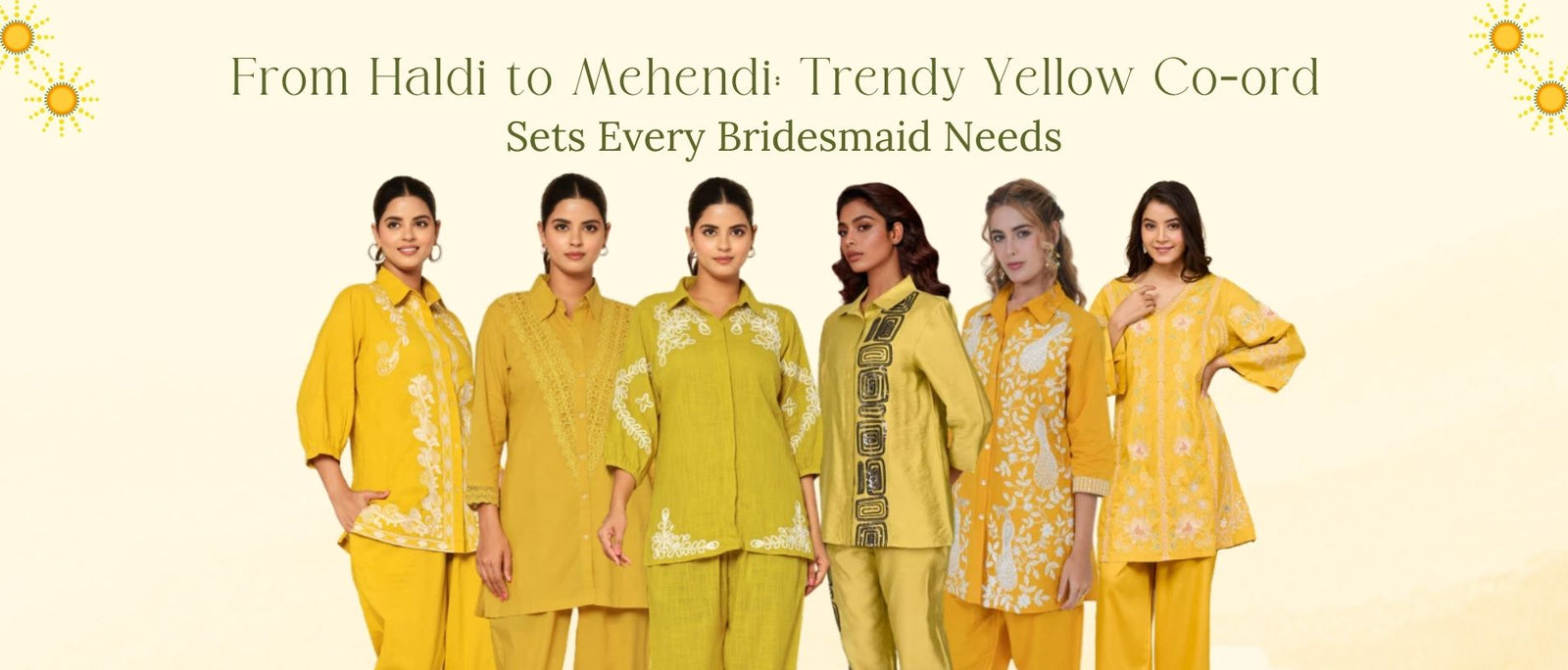 From Haldi to Mehendi: Trendy Yellow Co-ord Sets Every Bridesmaid Needs