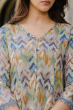Blue Printed Muslin Co-ord Set