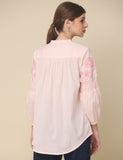 Embroidered Cotton Pink Top