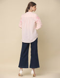 Embroidered Cotton Pink Top