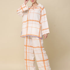 White Cotton Rulex Shirt Collar Co-ord Set