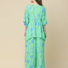 Stylish Green Flared Co-Ord Set