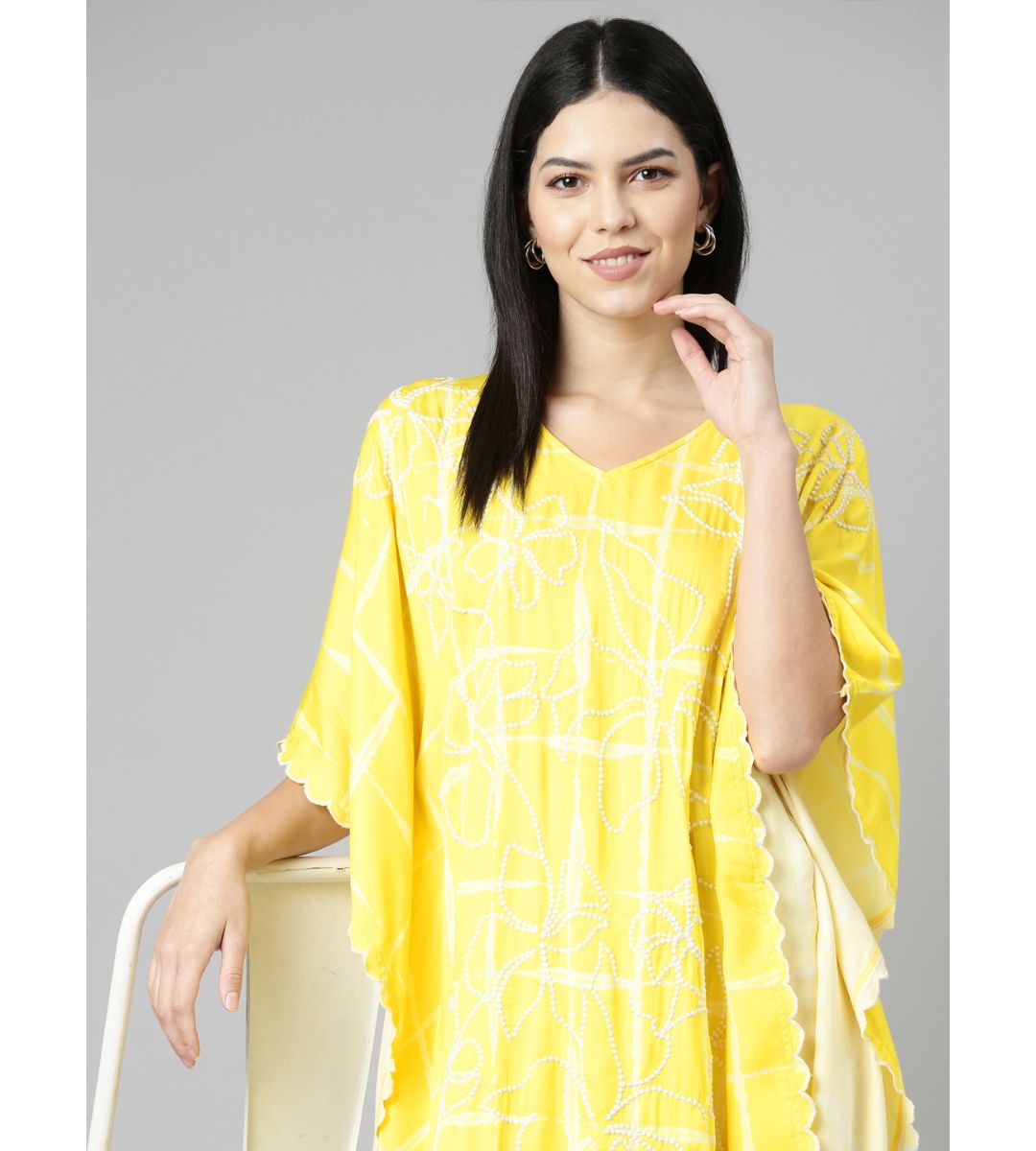 Yellow Cotton Kaftan