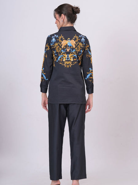 Classic Black Statement Wear With Ornate Pattern Work