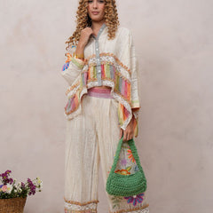 Women’s Multi-Color Cotton Embroidered Co-ord Set