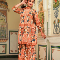 Afreen Coral Printed Sharara Set