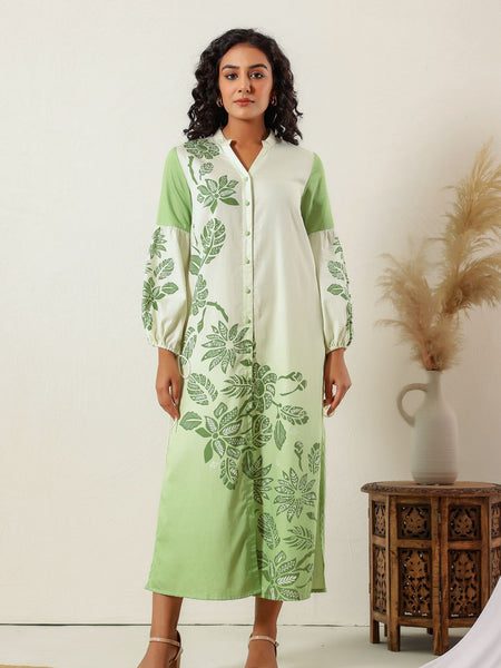 Green Glow Shirt Dress