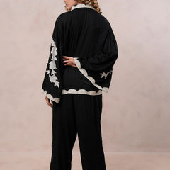 Women’s Black Viscose Embroidered Co-ord Set