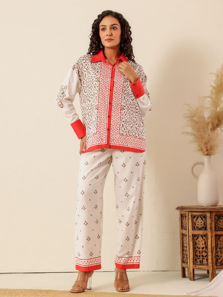 Coral Charm Printed Co-Ord Set