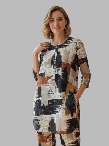 Black Printed Cotton Co-ord Sets