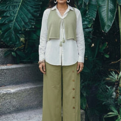 Trendy Olive Green Casual Co-ord Outfit Set