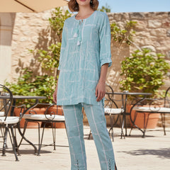 Cool Blue Cotton Co-ord Set