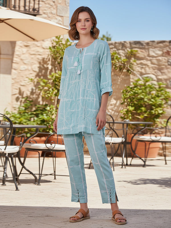 Cool Blue Cotton Co-ord Set