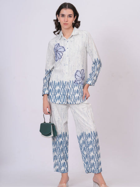 Indigo Meadow Printed Co-Ord Shirt & Pant Set