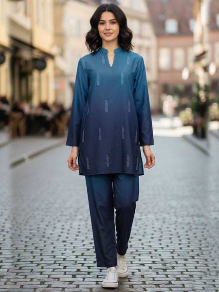 Blue Silk  Co Ord Set