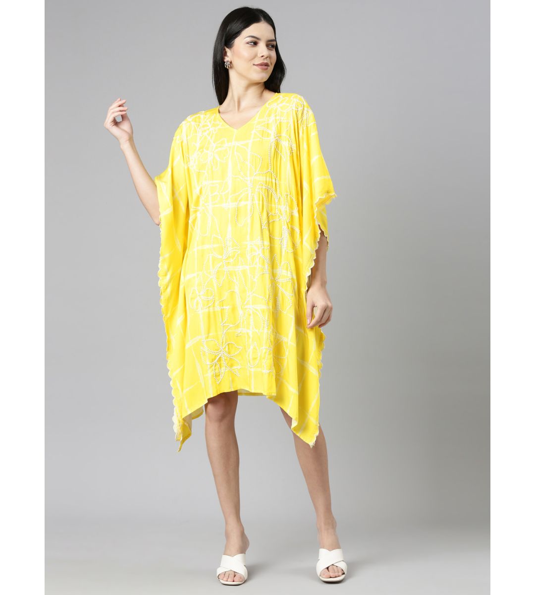 Yellow Cotton Kaftan