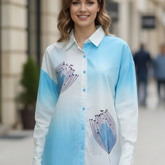 Blue Ombre Shirt Top