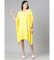 Yellow Printed Kaftan Dress