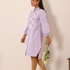 Lilac Dream Cotton Shirt Dress