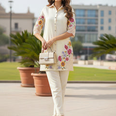 Colourful Embroidered Cotton  Co-Ord Set