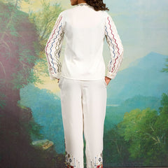 Embroidery Work White Co-Ord Set