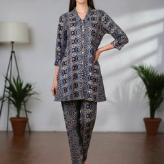 Multicolor Pure Cotton Co-ord Set
