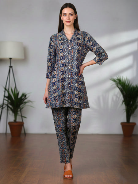 Multicolor Pure Cotton Co-ord Set