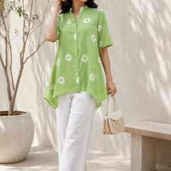Premium Embroidered Sheer Panel Kurti Dress