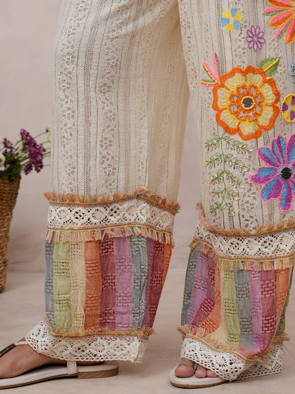 Women’s Multi-Color Cotton Embroidered Co-ord Set