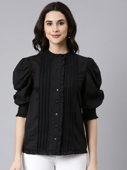 Elegant Ebony Cotton Top