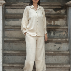 Timeless Beige Khadi Co-ord Set