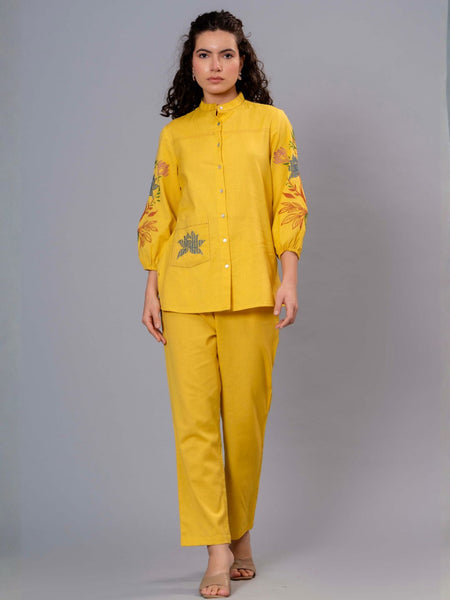 Sunny Charm Embroidered Cotton Co-Ord Set