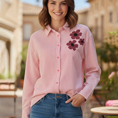 Designer Pink Embroidered Shirt