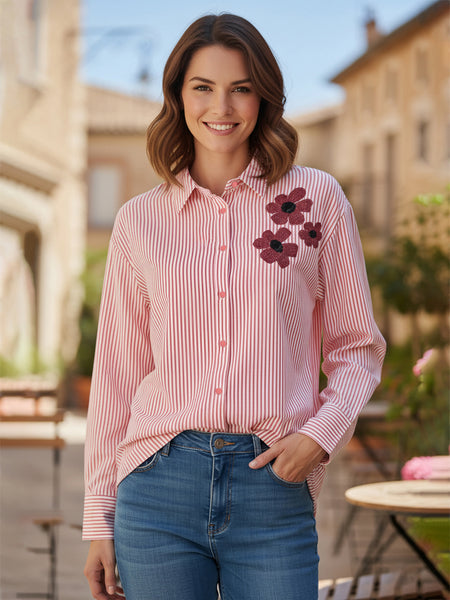 Designer Pink Embroidered Shirt