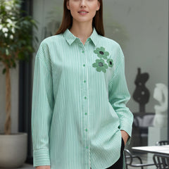 Green embroidery Work Shirt