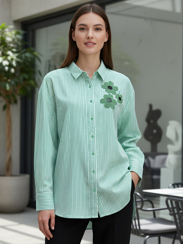 Green embroidery Work Shirt