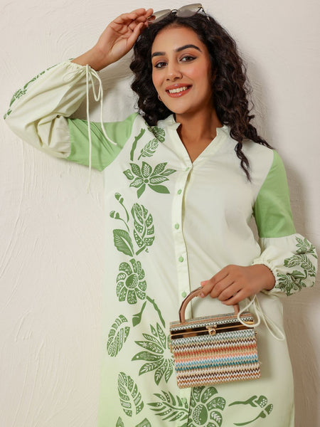 Green Glow Shirt Dress
