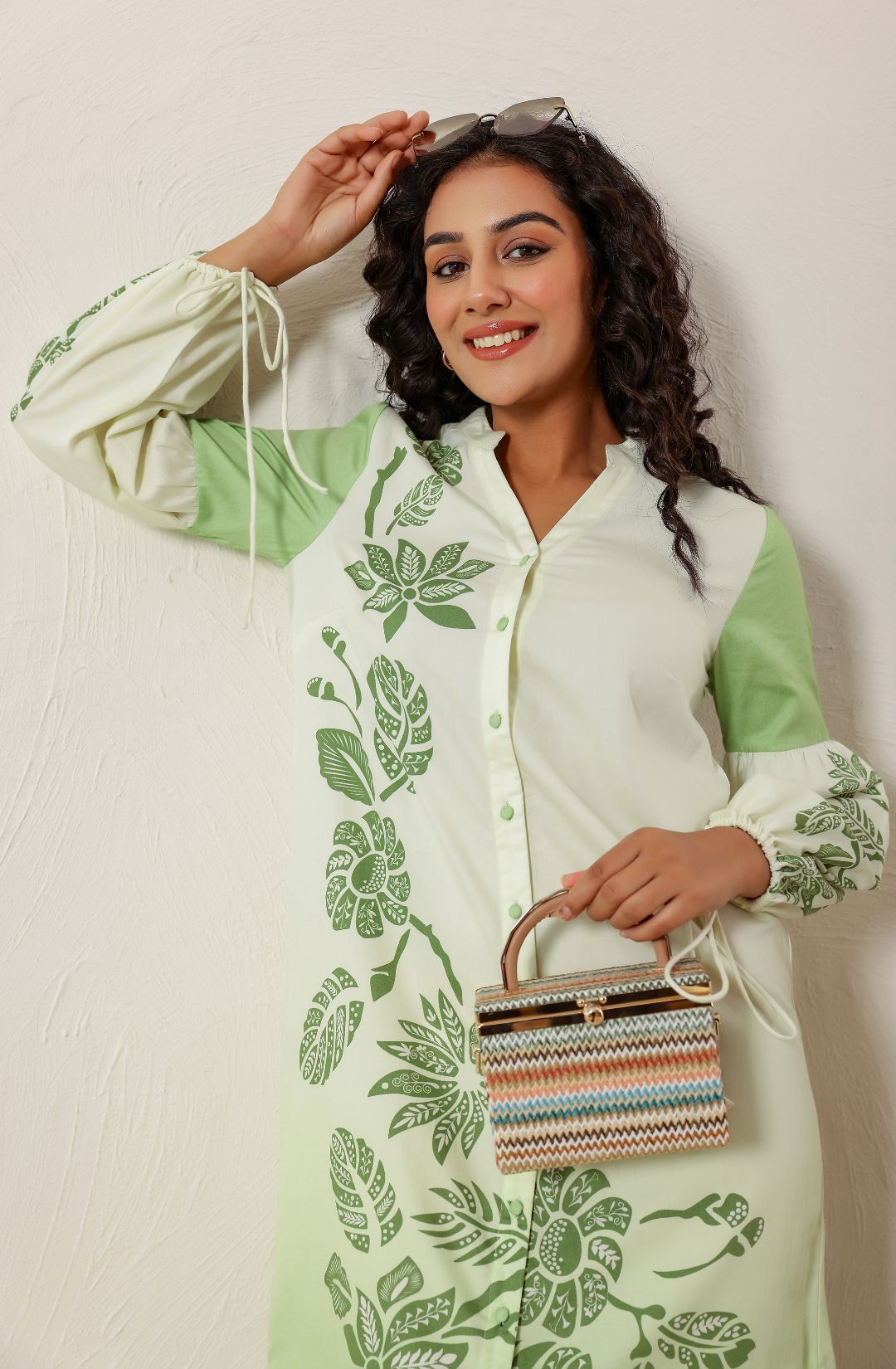 Green Glow Shirt Dress